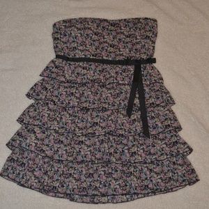 sweetheart multi-color floral ruffle dress